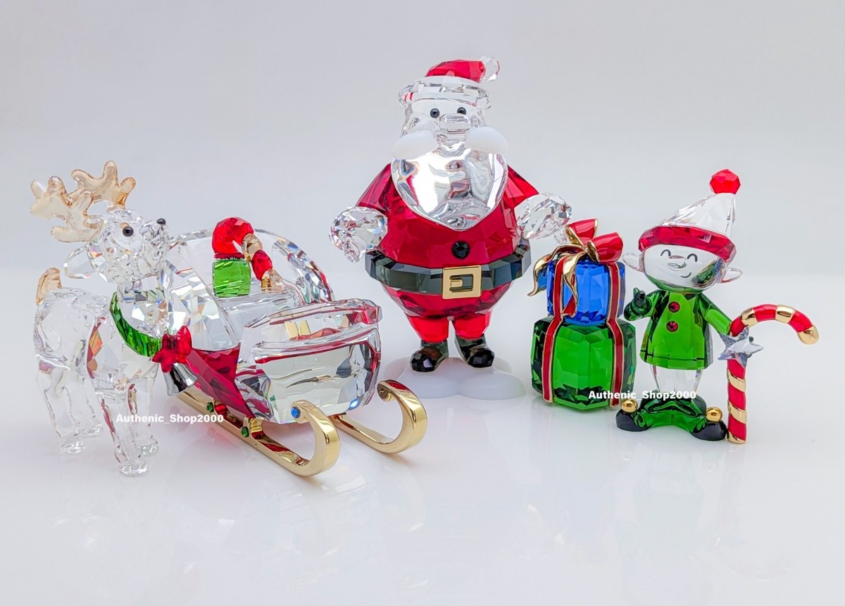 NEW 100% SWAROVSKI Seit 1895 Holiday Limited 130th Santa Story Set