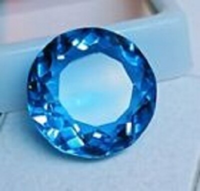 Round Cut Loose Gemstone Certified 13.50Ct Natural Rare Brazilian Blue Topaz
