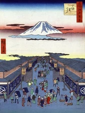7891.Decoration Poster.Home Room wall interior design.Japan street.Fuji volcano