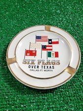 Six flags over Texas Dallas-FtWorth souvenir: spoon rest Or Ashtray