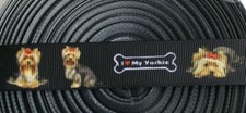 Yorkshire Terrier Dog Red Bow Grosgrain ribbon BTY 5/8 7/8" I love my Yorkie Dog