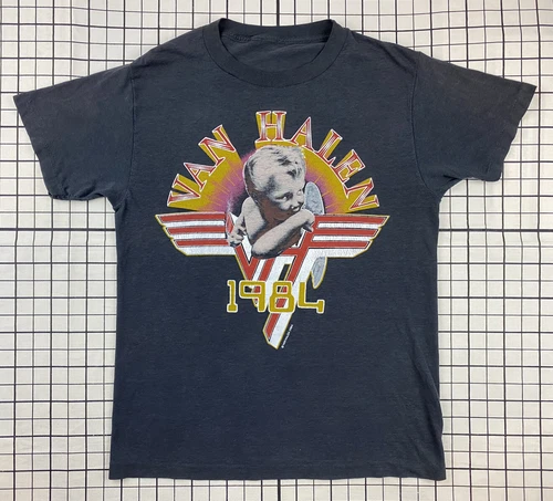 VAN HALEN SMOKING BABY TOUR t shirt 80s 84 ROCK 1980s vintage concert t-shirt, vintage, single stitch, B+ condition