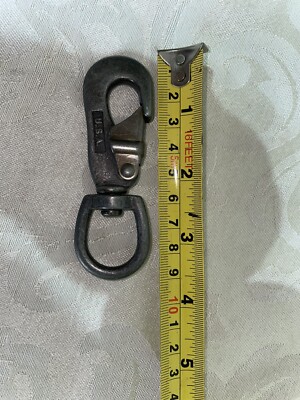 Vintage Snap Swivel Heavy Metal Eye Snap Hook Clasp Made In USA 3 1/2 ''x 1 3/16''
