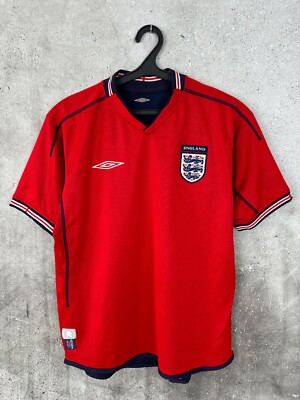 ENGLAND NATIONAL TEAM 2002 2004 AWAY FOOTBALL SHIRT #7 BECKHAM