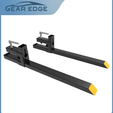 60" 4000 LBS Clamp on Pallet Forks for Bucket Tractor Loader Skid Steer Heavy