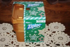 Ziploc Limited Edition Holiday Medium Square Container Gold 4 Count NEW