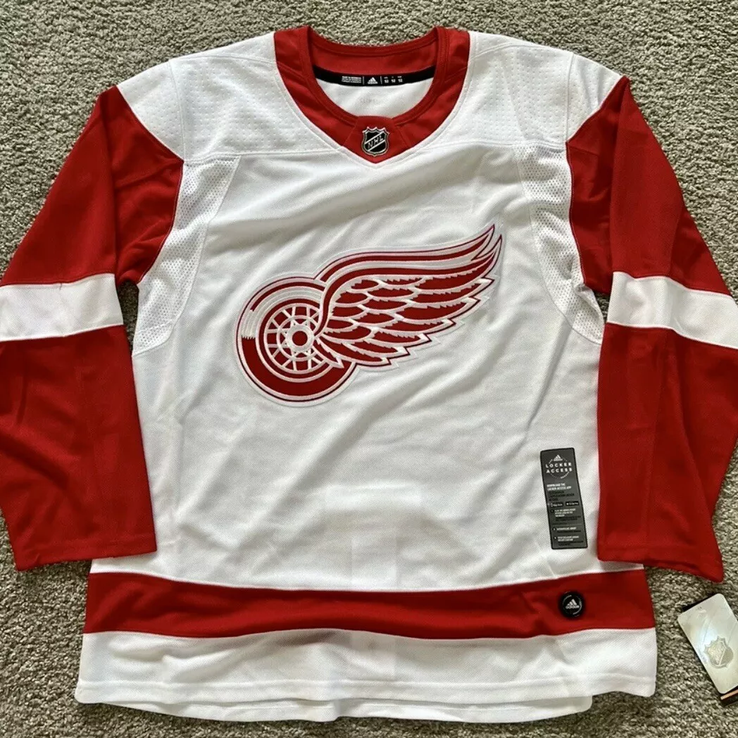  adidas Red Wings Away Authentic Pro Jersey - Men's Hockey 44  White/Red : Sports & Outdoors