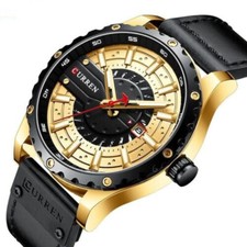 Leather Calendar Wristwatch Classic Fashion Male Watches Men Quartz Watch Gifts