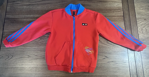 Lego Adidas Classic Full Zip Track Jacket Red with Blue Trim Youth Size XS - Picture 3 of 11