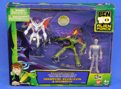 BEN 10 ALIEN FORCE FIGURE COLLECTION SWAMPFIRE, KEVIN LEVIN 11, HIGHBREED 3-PACK