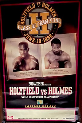 Original Rare Poster-Evander Holyfield vs.Larry Holmes-6.19.1992 Boxing Champion