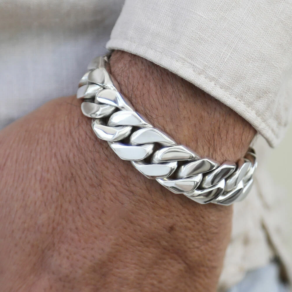 925 Sterling Silver 7mm Miami Cuban Chain Bracelet 9″ | WJD Exclusives