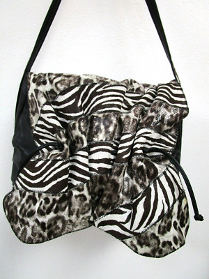Chi by Falchi Leather Zebra Print Crossbody Purse - NWT