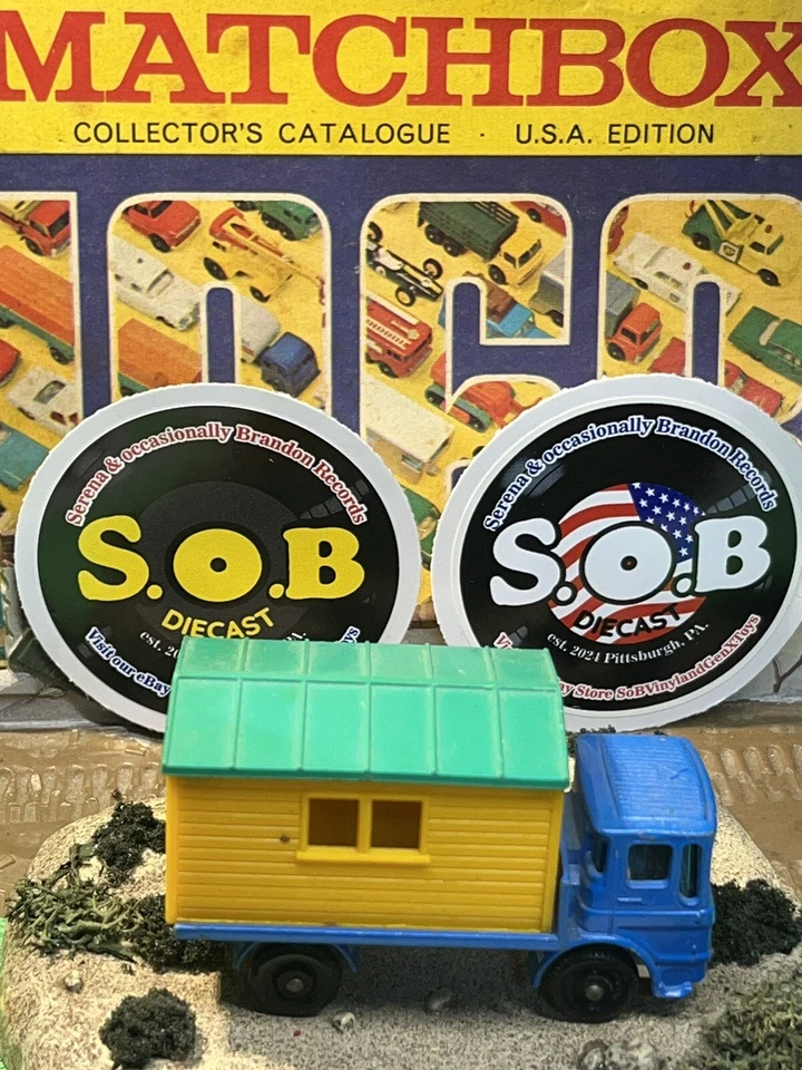 Camión Lesney Años 60 Site Hut Nº 60 Azul Diecast con Cabaña Amarilla 2 Piezas Excelente Estado Foto 3 de 4