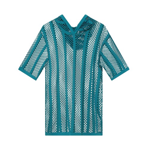 Camiseta con capucha de malla de malla para hombre manga corta Ver a través del deporte Camiseta interior Club - Imagen 27 de 52