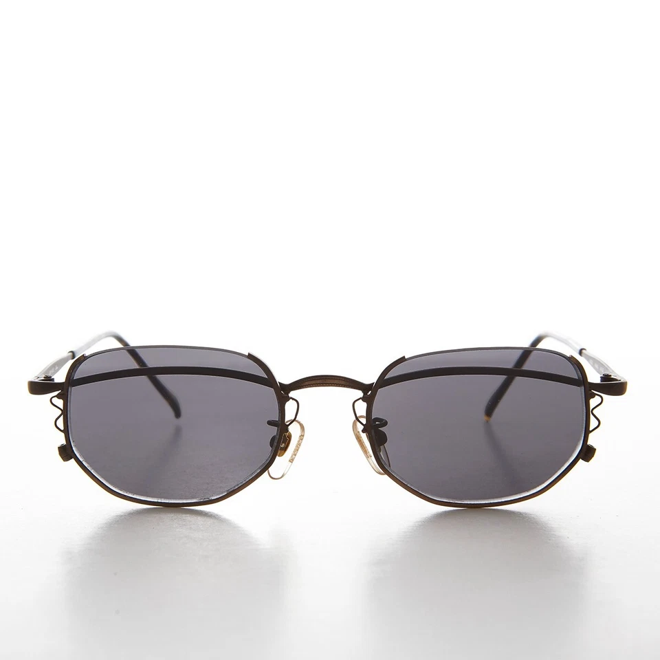 Gafas de sol vintage Cyber Core semi-sin montura bronce - Kaylen Foto 2 de 3