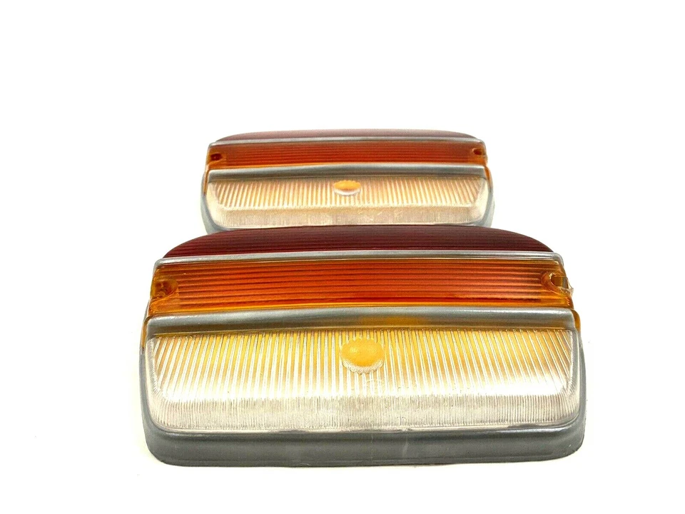 Juego de lentes de luz trasera izquierda y derecha Fiat 1500 borde plateado ¡NUEVO!!!! Juego #493-494 Foto 3 de 4