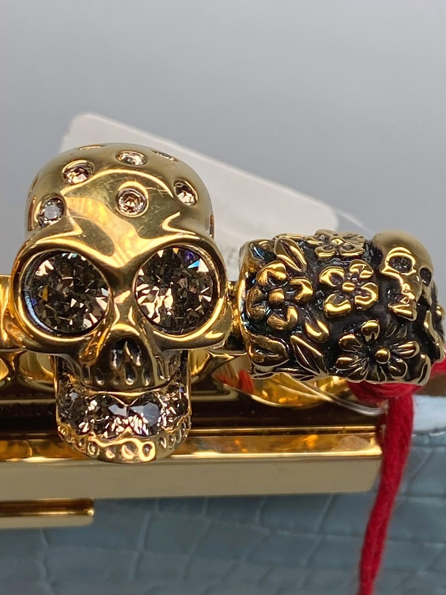 Alexander McQueen Four-Ring Stamped Croc Embossed Clutch Bag | eBay