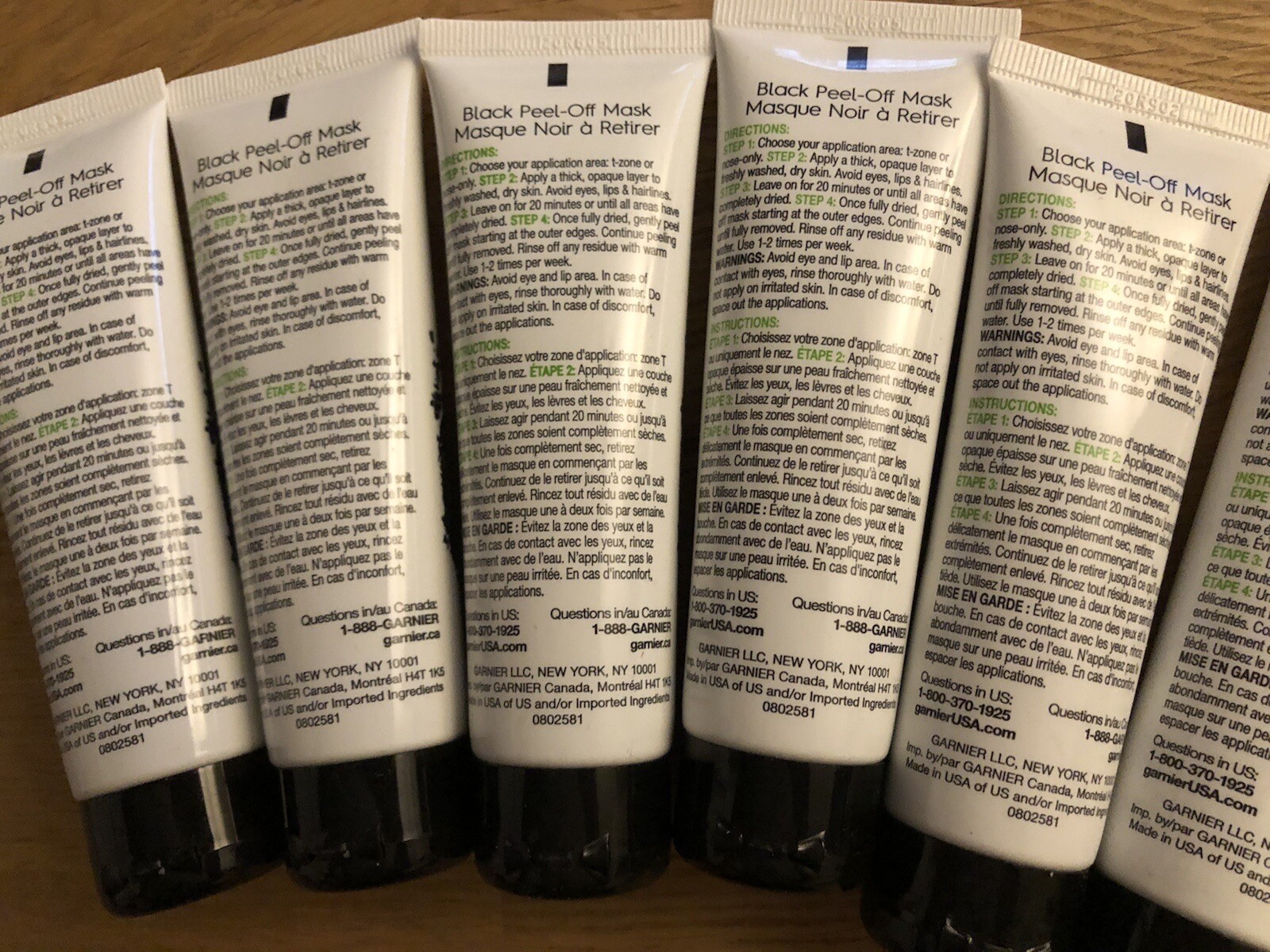 Pack of 6 Garnier Skin Active Black Peel-Off Mask Charcoal 1.7 Fl Oz Out Of Box