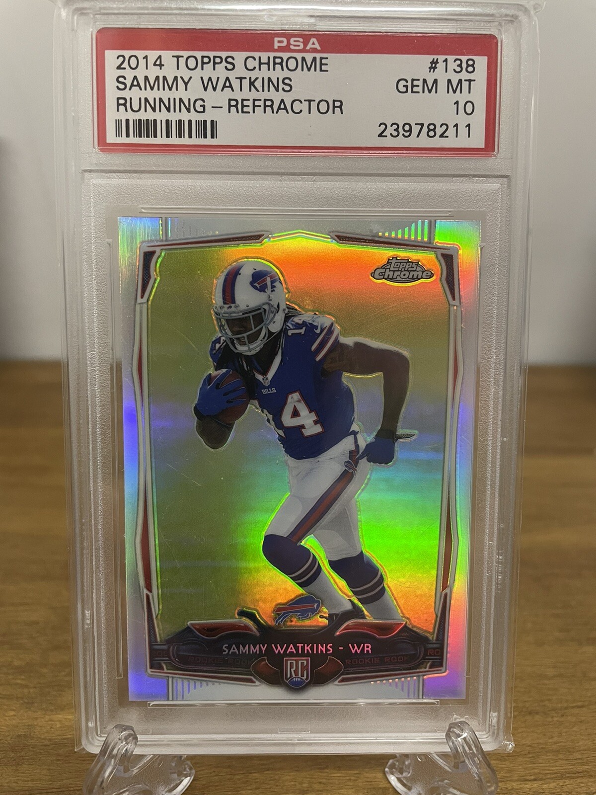 2014 TOPPS CHROME REFRACTOR #138 SAMMY WATKINS RC RUNNING PSA 10 A3387836-208
