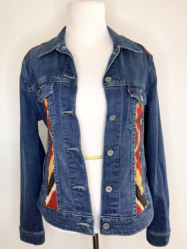 Chaqueta vaquera Levi's Aztec denim talla mediana para mujer azul lavado Foto 3 de 4