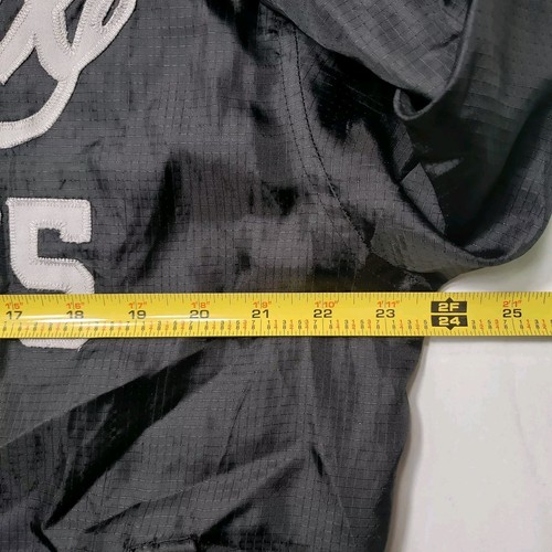 Black AVIREX 75 Windbreaker Nylon Jacket Full Zip Size Large Bomber Baseball *** - Picture 6 of 12