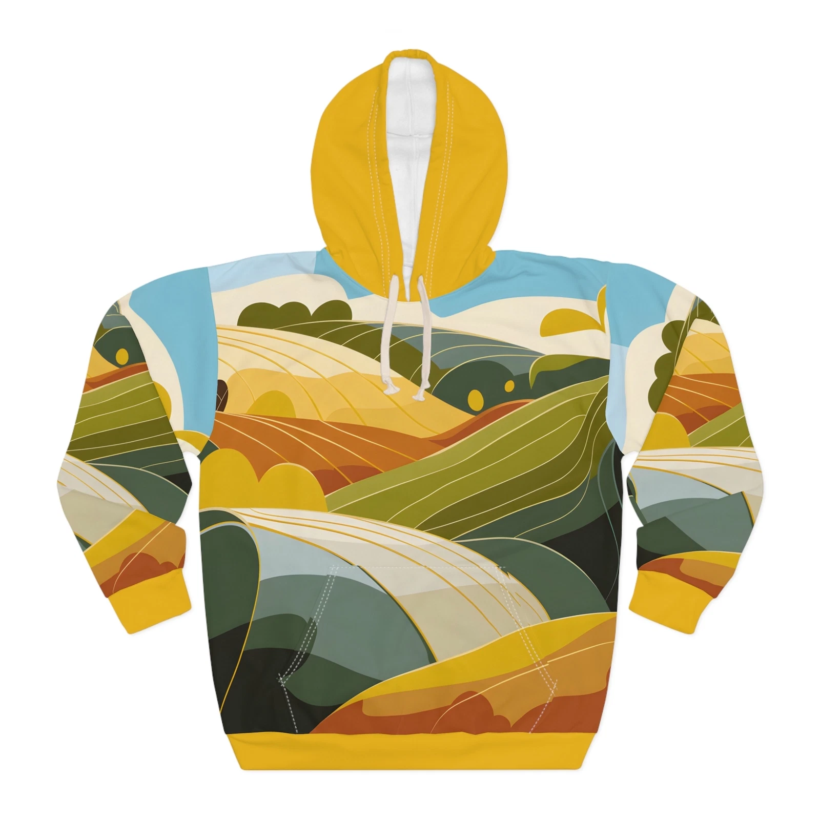 Sunwashed Hills All-Over Print Hoodie Outdoor Travel Apparel for Adventurers
Opens in a new window o