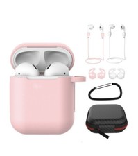 7-in-1 Pink Accessories Kit Silicone Protective Case Cover For Apple AirPods