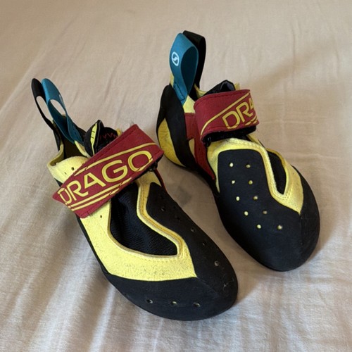 SCARPA Drago Youth Unisex Climbing Shoes Yellow Red US Size 3.5 EU 35