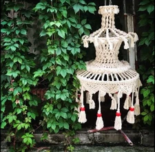 Handmade Woven Pendant Light - Boho Rattan Style - Hanging Light - Bohemia