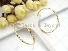 Gold Twisted Large Hoop Earrings, Sku J299