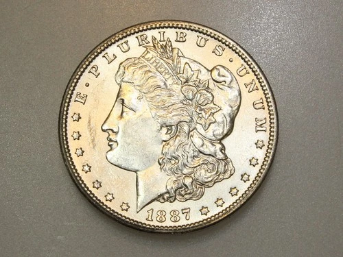 1887-S $1 MORGAN SILVER ONE DOLLAR CH/GEM BU