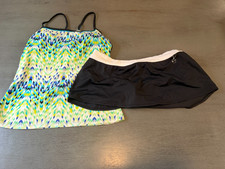 colorful tankini skirt NIKE  two piece swimsuit bikini size 8
