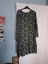 White Stuff Green Long Sleeve  Dress Size 12. Lovely Colour  Knee Length