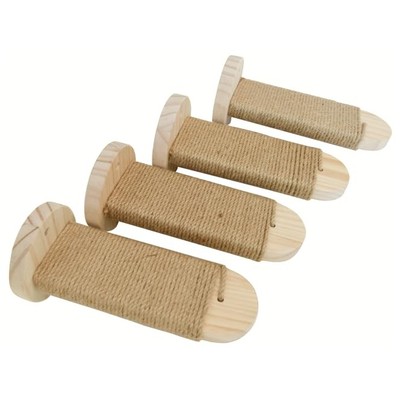 4-Pack Space-Saving Wall-Mounted Cat Shelves for Climbing Exercise Steps
