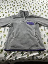 Patagonia Women's T-Snap Fleece Pullover Grey  Purple Size Medium