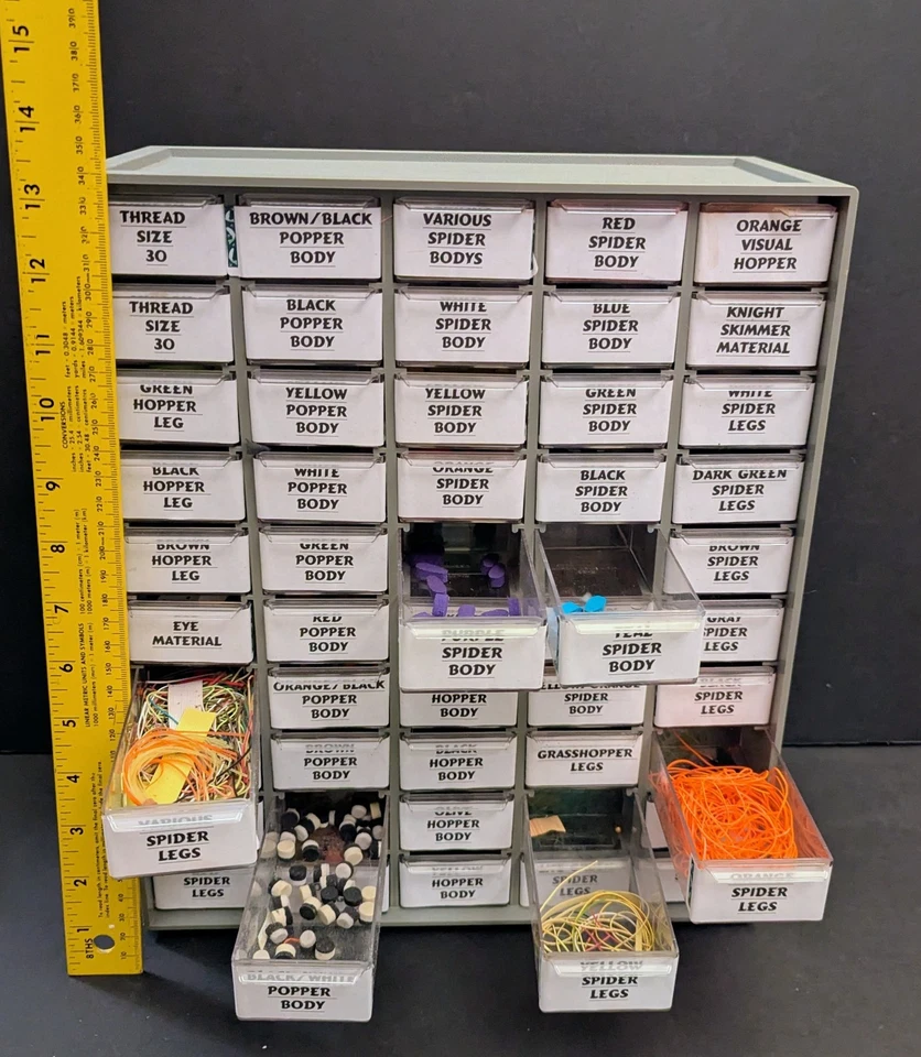 КОМПЛЕКТ Popper Fly-Tying Рыболовные Коробки, Перья, Мех, Тиски/Инструменты, Дублирование, Вспышка - Изображение 4 из 4