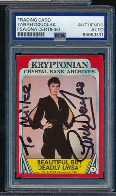 レア 1978 SUPERMAN Sunbeam シール ビンテージ PSA 5 1980 Topps Superman Beautiful URSA #7 Sarah Douglas signed