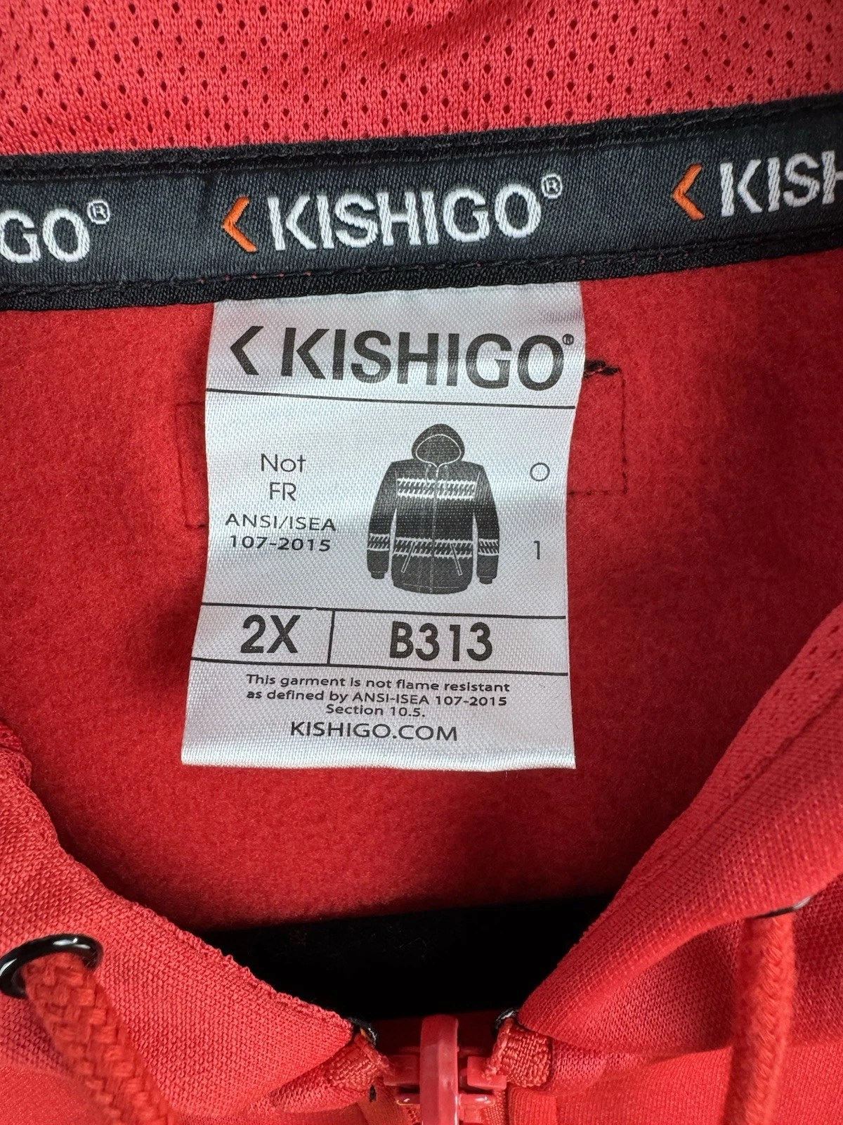 Kishigo Increased Visibility Safety Jacket Sweatshirt Men’s Sz 2XL B313 Red NWT image 5