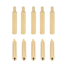 25Pack M3x25x6mm(DxHLxML) Brass Hex Standoff Male to Female Spacer Screw Nuts