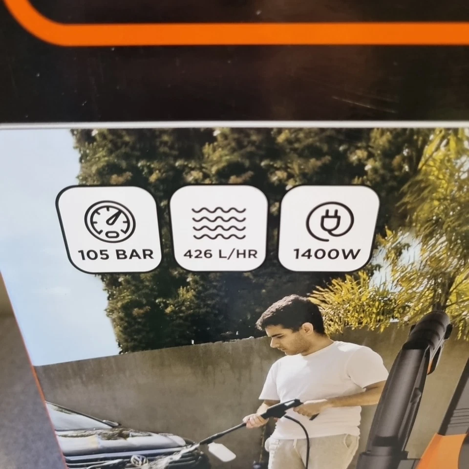 BLACK + DECKER ● PW1450TDL 1400  Watt 105 Bar ● Pressure Washer  - Image 3 of 4
