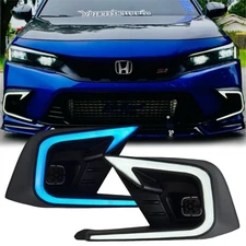 2 PCS Clear Lens LED Daytime Running Light For 22-24 Honda Civic Fog Light DRL