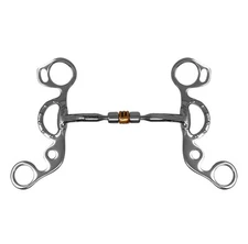 Showman Western Comfort Jointed Copper Roller Short Shank Snaffle Curb Bit JK44