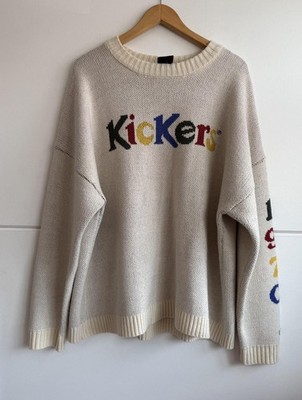 The Ragged Priest X Kickers Ecru 1970 Logo Knit Jumper size xxl (oversized) #