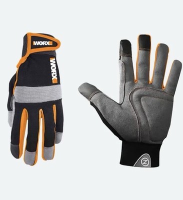 WORX Zero Friction Men's Universal-Fit Ultra Suede Work Gloves,Orange/Black
