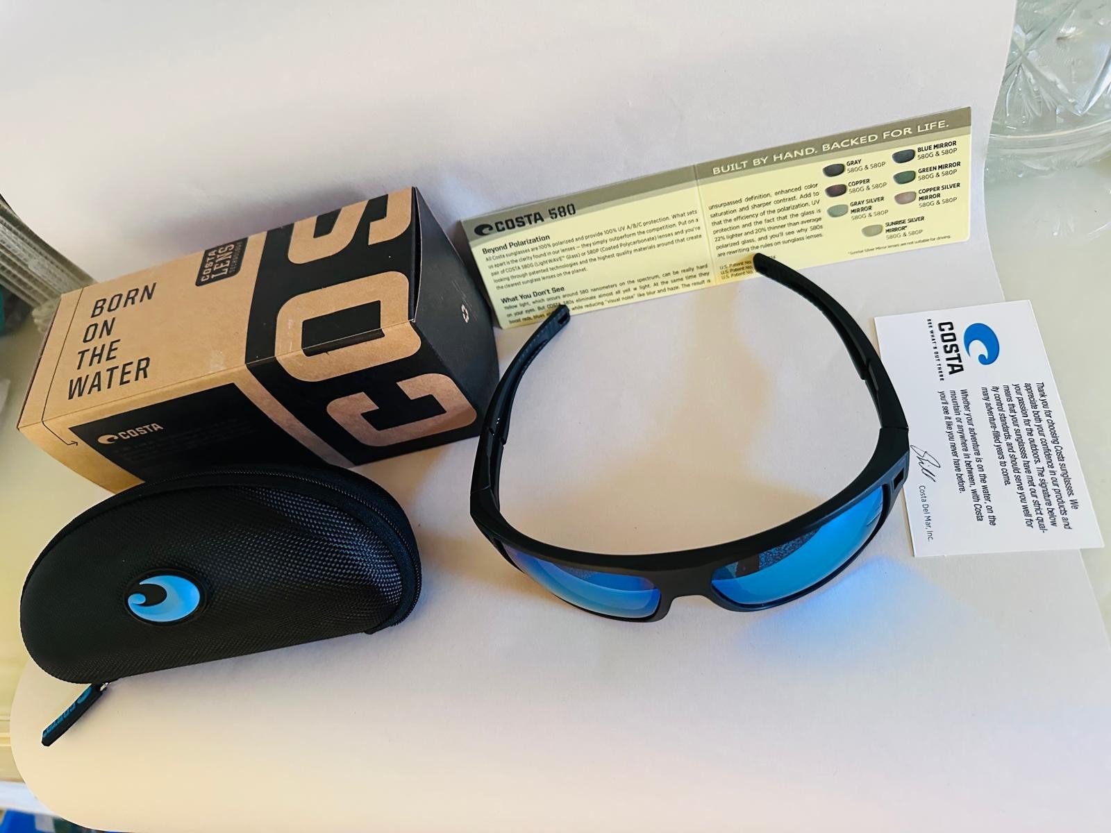 Costa Del Mar DIEGO Matte Black Frame with Blue Mirrored Polarized Lenses 580P