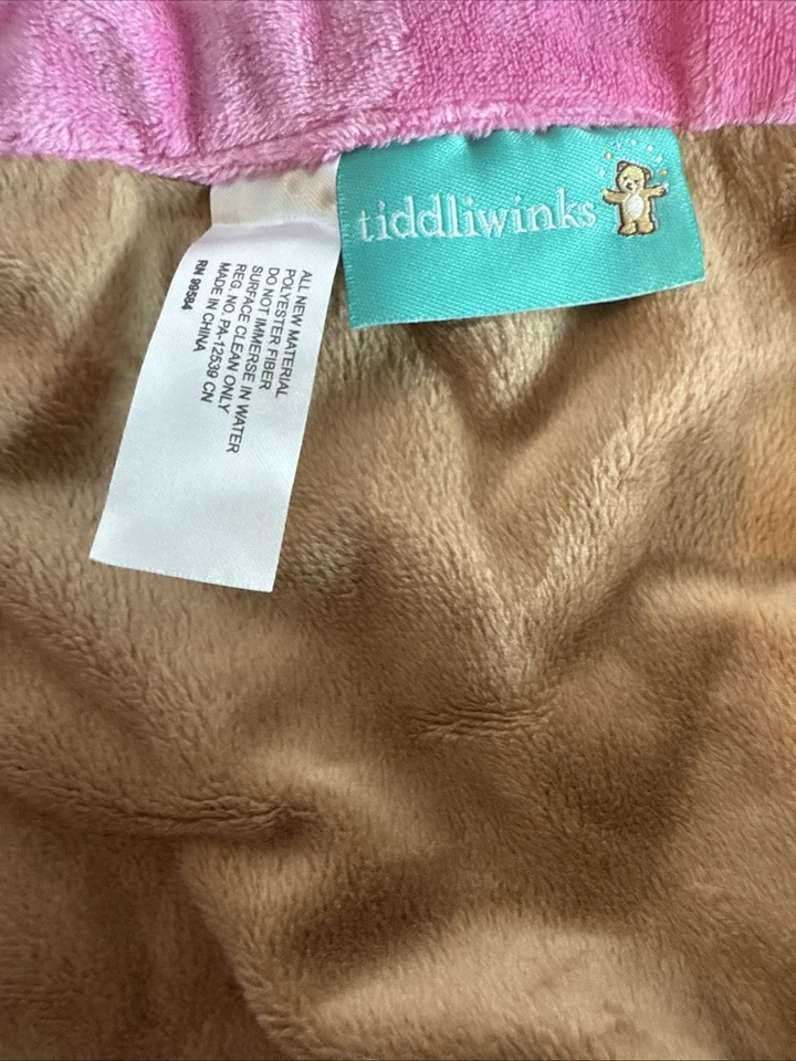 Tiddliwinks Monkey Security Blanket Baby Lovey Brown Pink Bow Plush Sewn Eyes - Image 4 of 4