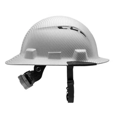 Lift Safety Idax Full Brim - Vented Hard Hat, White Carbon