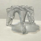 VTG Blenko Art Glass Mid-Century Ice Floe Tri-Footed Candle Holder Don Shepherd