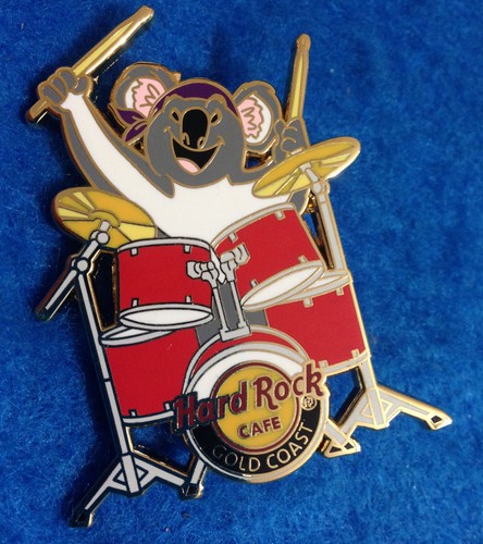SURFERS PARADISE NATIVE WILDLIFE BAND SERIES KOALA DRUMS Hard Rock Cafe PIN LE